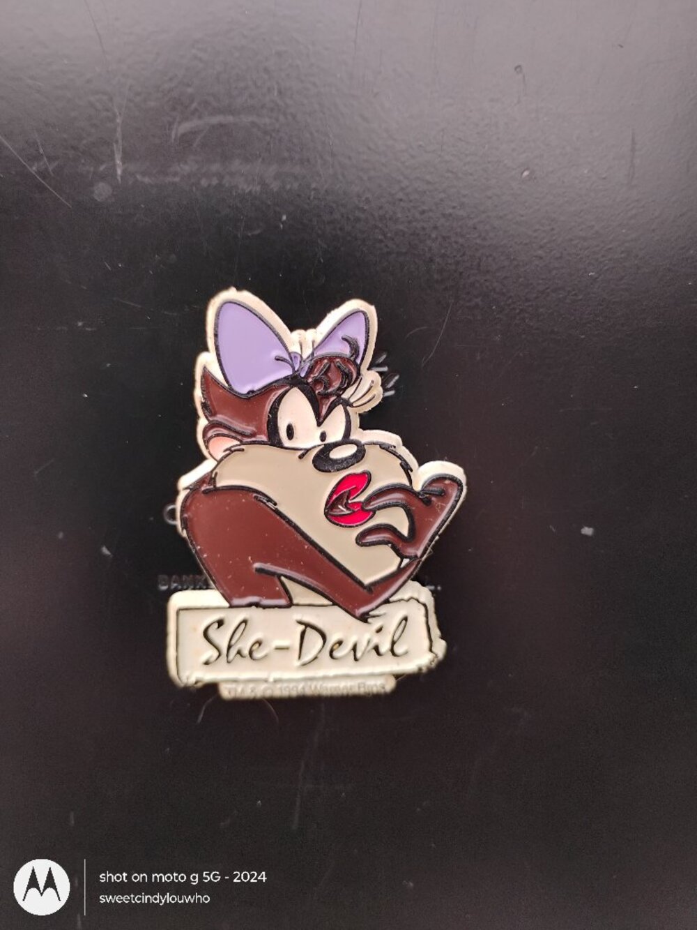 vintage 1994 Warner Brothers She-Devil fridge magnet girl Tasmanian Devil